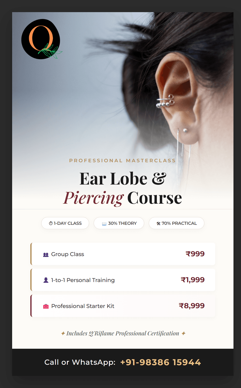 Ear Lobe & Piercing Course