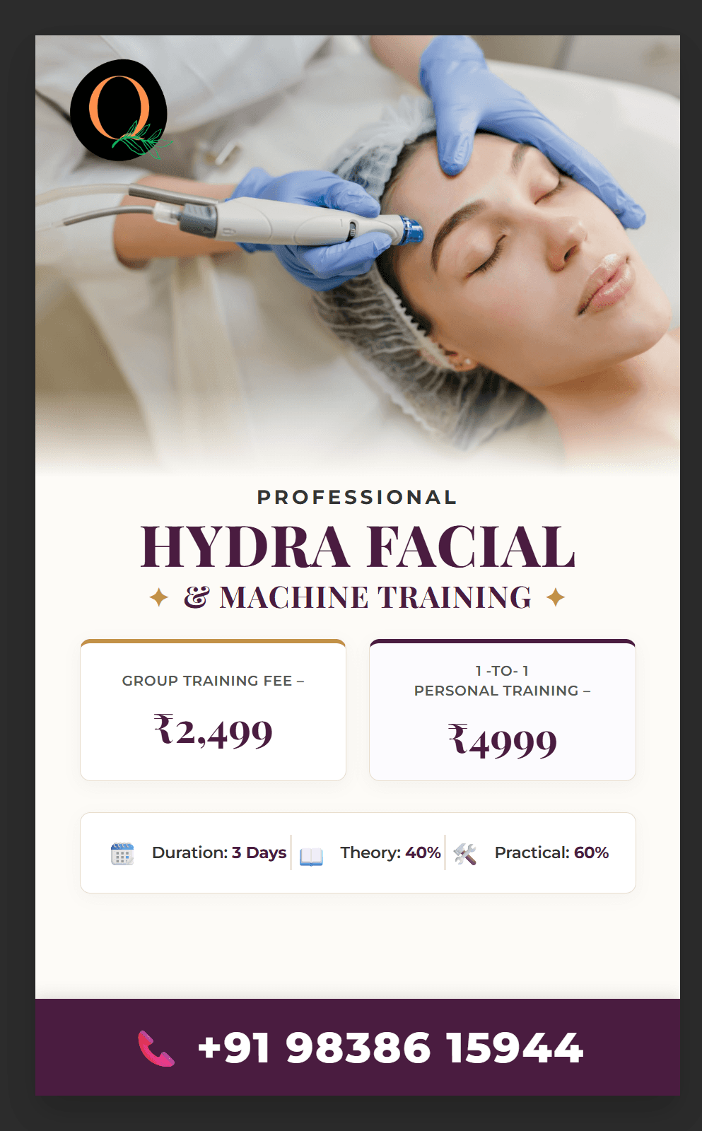 Professional Hydra Facial & Machine Training