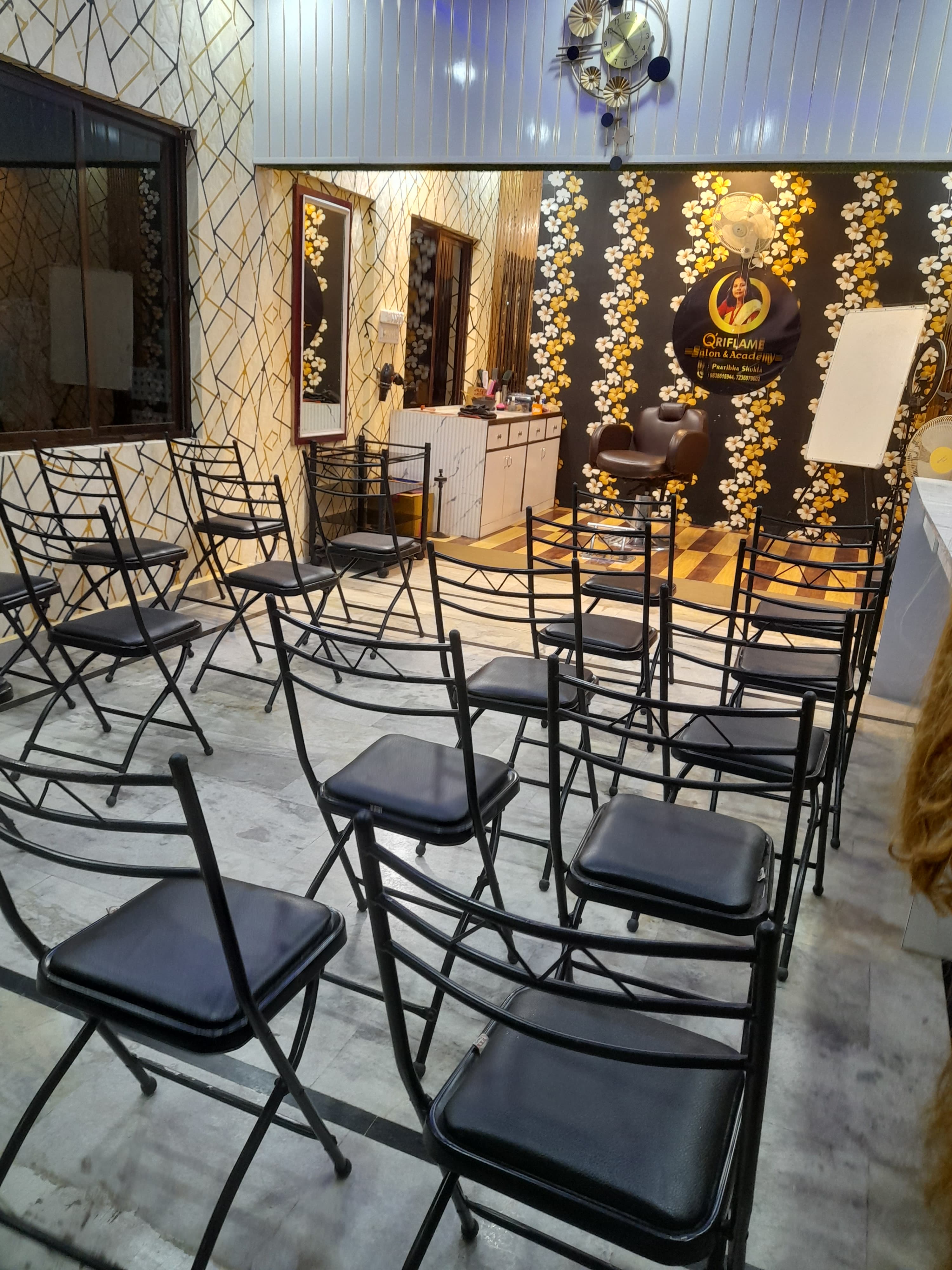 Professional beauty and hair styling academy training at Qriflame